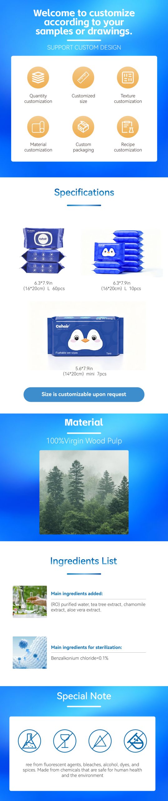Flushable wet wipes